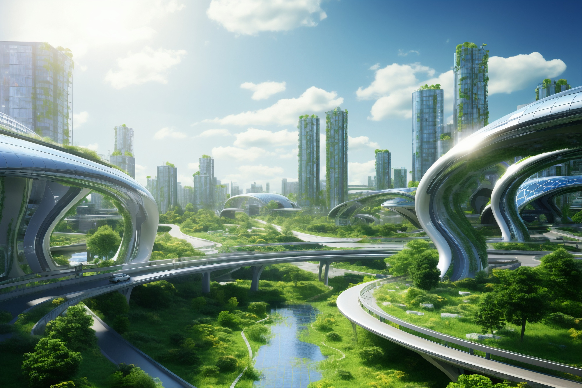 A resilient green city integrated with landscape